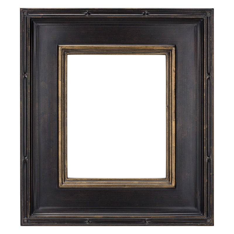 Creative Mark Museum Plein Aire Ornate Picture Frame - 9x12 - Antique Black W/Gold - Pack of 1, High-End Antique Style Frames - Open Back with No Glass or Backing - Image 1